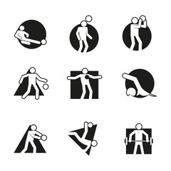Blocky Sport Abstract Shape Symbol Vector Illustration Graphic Set