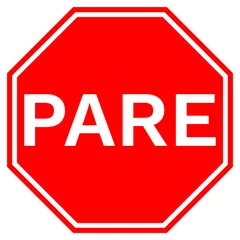 Fotobehang PARE stop sign in red octagon. Vector icon. © Vector DSGNR