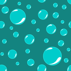 blue bubbles. vector seamless pattern