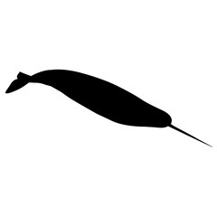 Narwhal Silhouette Vector Graphics © Loveleen