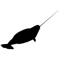 Narwhal Silhouette Vector Graphics © Loveleen