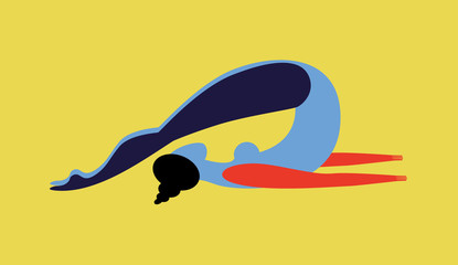 modern linear drawing of a yoga pose halsana
