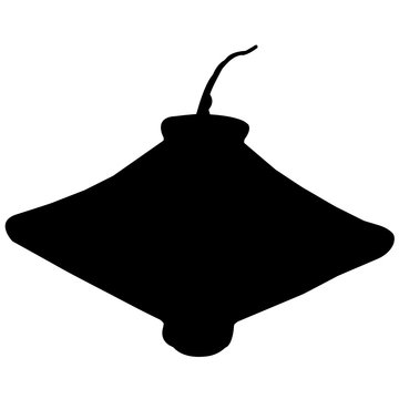 black stingray silhouette on white background clip art preview