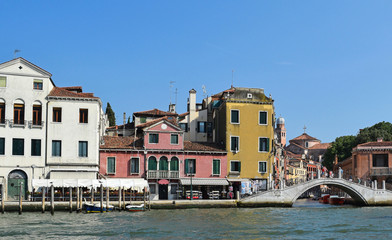 Old buildings and a canal in Venice, Italy