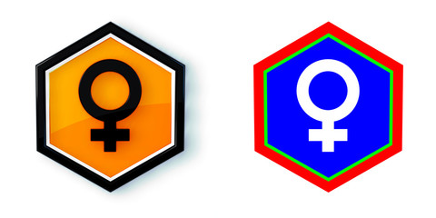 Ikona sześciobok 3D sześciokąt