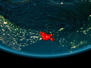 Night over Bangladesh on Earth