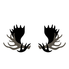 moose horns  vector illustration   flat style  front
