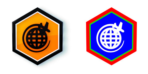 Ikona sześciobok 3D sześciokąt © vempireart