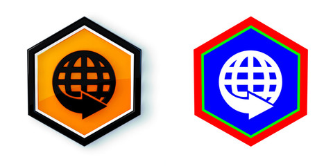 Ikona sześciobok 3D sześciokąt © vempireart