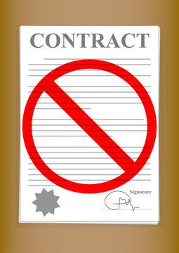 No Contracts Forms Paper Signed and Sealed Written in Black and White on Brown Background