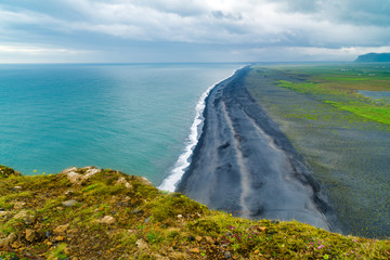 View of the beach near the cape Dyrholaey