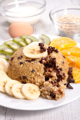 healthy breakfast with cereal and fruit