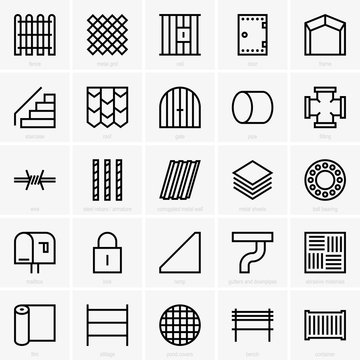Set of twenty five metal objects