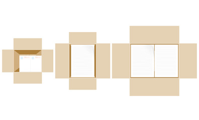 書類の入ったダンボール箱