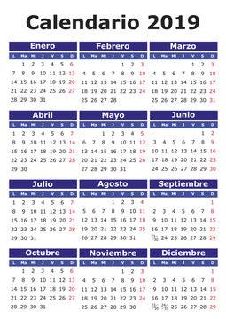 Spanish Calendar 2019