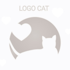 Cat Logo, Isolated Vector Illustration