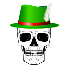 Oktoberfest skull with hat