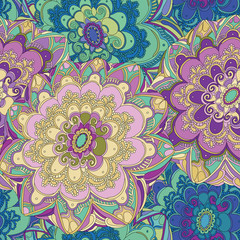 Seamless floral abstract ethnic pattern