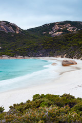 A popular tourist destination near Albany is Little Beach in Two Peoples Bay located in the south west region of Western Australia, Australia.
