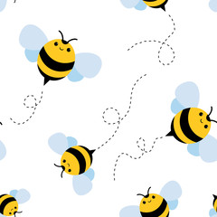 bee seamless pattern. honey vector.