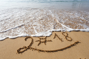 Happy New Year 2018 on the beach