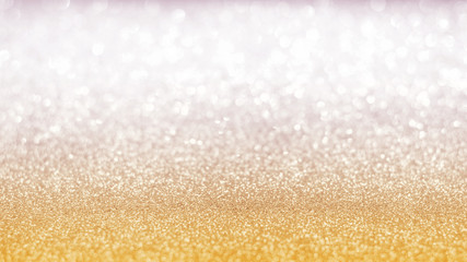 Gold silver blur glitter bokeh background with blurry white sparkling light of metallic texture...