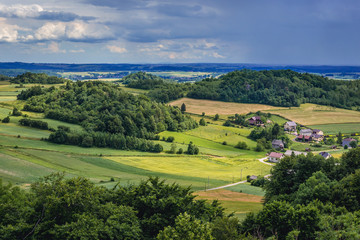 Countryside around ruins of Smolen Castle in Smolen village in Silesia Region, Poland