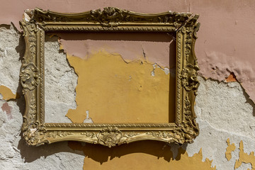 Frame on the old wall