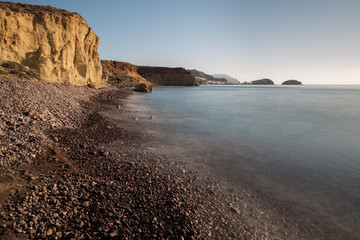 Landscape on the coast of La Isleta. Natural Park Cabo de Gata. Spain.
