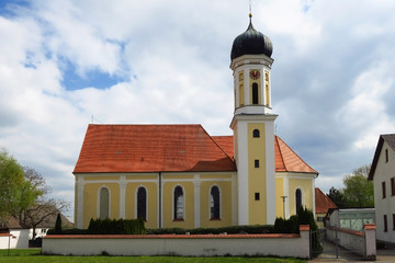 Kirche bei Birkschwaige, Gemeinde Rettingen, in Tapfheim, Bayern, Deutschland