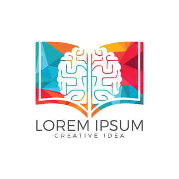 Book Brain Logo Design. Educational And Institutional Logo Design.