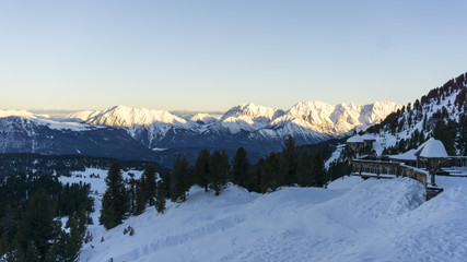 Panoramic view of a valley in the mountains