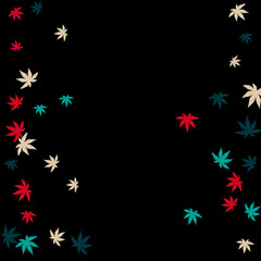 Obraz na płótnie Canvas Vector Confetti Background Pattern. Element of design. Colored leaves on a black background