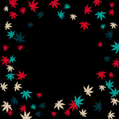 Vector Confetti Background Pattern. Element of design. Colored leaves on a black background