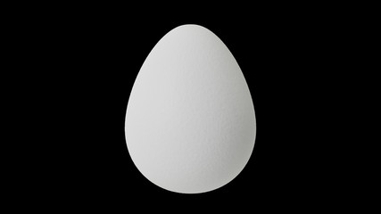 White egg on black background
