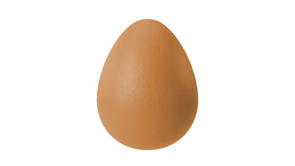 Brown egg on white background