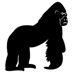 Obraz premium Vector image of a silhouette gorilla on a white background