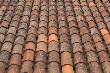 Tiled roof closeup