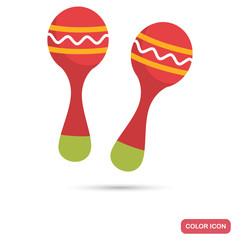 Maracas color flat icon for web and mobile design