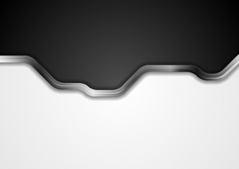 Black and white abstract background with metallic stripe