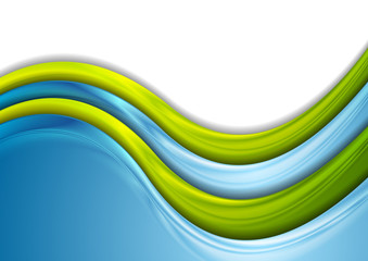 Green and blue blurred waves abstract background