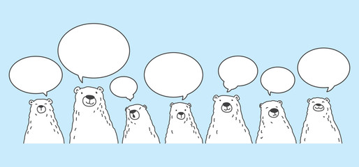 bear polar bear breed vector speech bubble illustration character cartoon