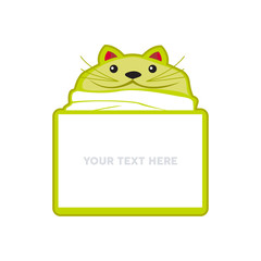 Cat kitten vector message speech bubble note paper illustration cartoon