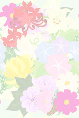 Fototapeta na wymiar The texture that is made with various flowers