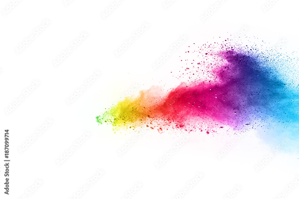 Canvas Prints abstract powder splatted on white background,freeze motion of color powder exploding/throwing color 