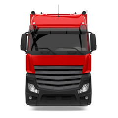 Red Container Truck Isolated