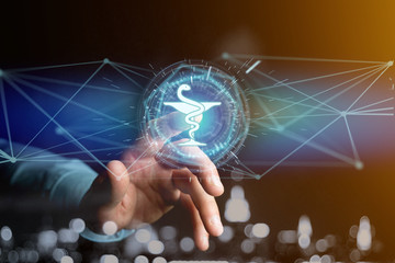 Pharmacy medical icon on a futuristic interface