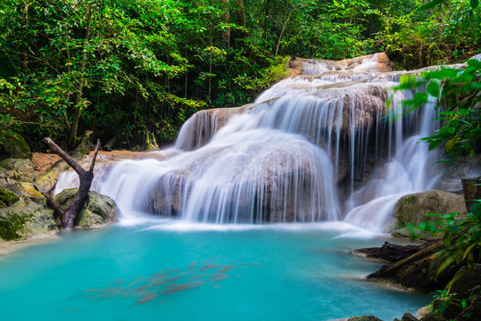 Waterfall at Erawan National Park, Thailand © calcassa