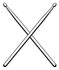 Vector illustration drumsticks. Music instrument.