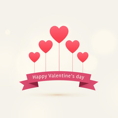 happy valentine's day background with flying hearts
